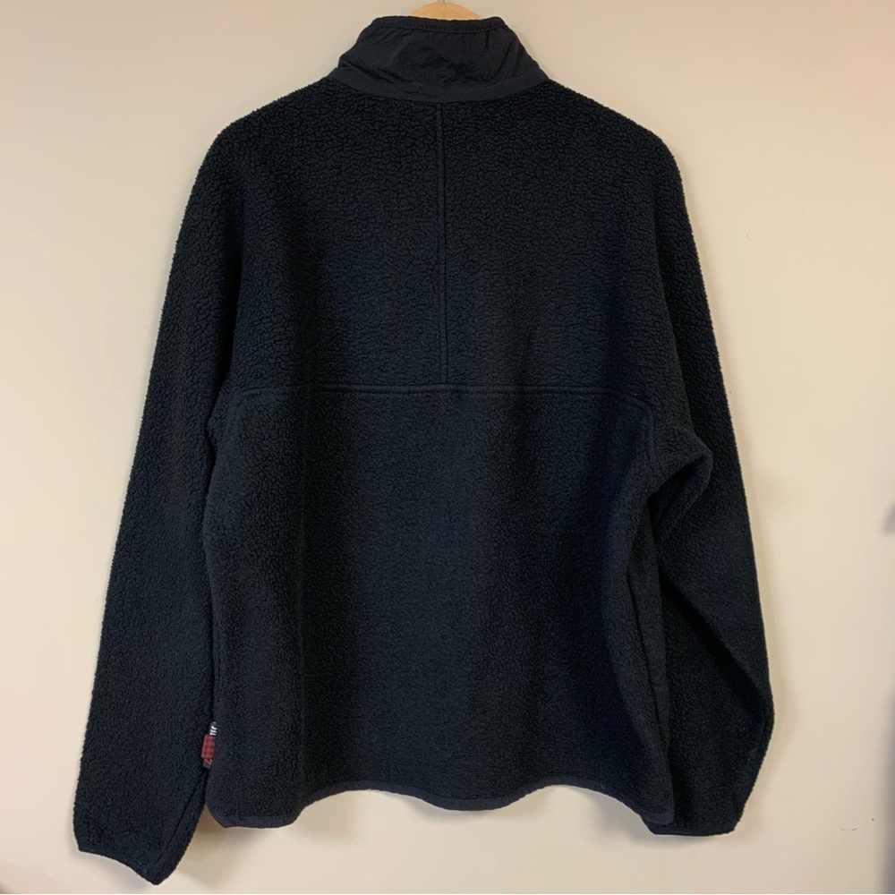 Vintage Woolrich Fleece Men’s Large Black Jacket Full Zip Jacket Top Sweatshirt - Picture 5 of 7